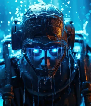 futuristic representation water diver